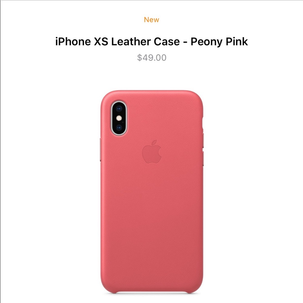 Apple Brand leather case for X or Xs Pink Peony